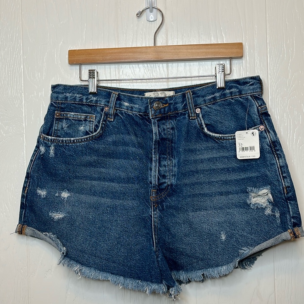 Free People Lasso Denim Shorts 32